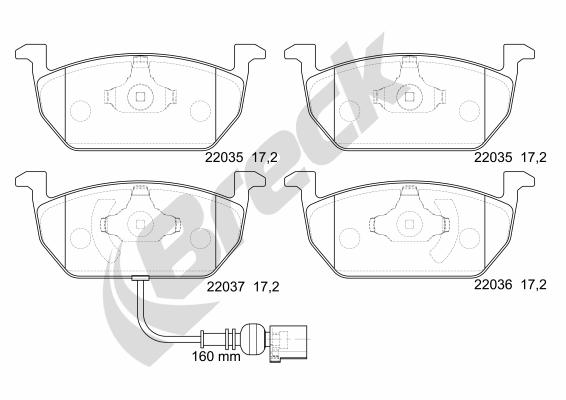 Set placute frana,frana disc 22035 00 701 00 BRECK